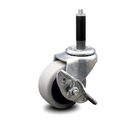 Service Caster 2 Inch Thermoplastic Rubber Wheel 3/4 Inch Expanding Stem Caster with Brake SCC-EX05S210-TPRS-SLB-34